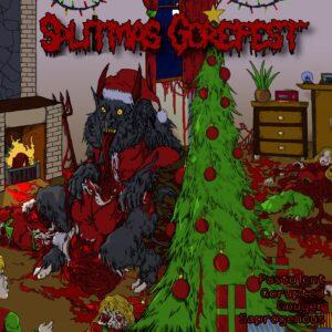 Pustulent / Gorupted / Gouger / Saprogenous - Splitmas Gorefest tape front cover