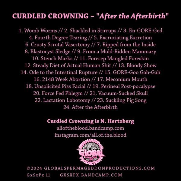 Curdled Crowning - After The Afterbirth, back cover