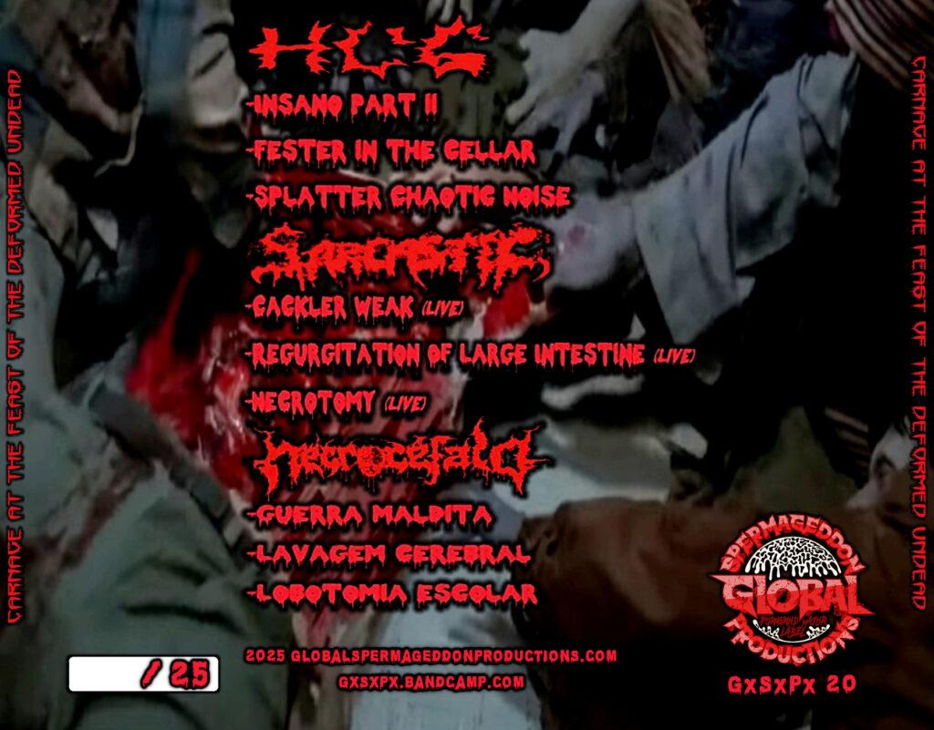 Carnage At The Feast Of The Deformed Undead by HCG / Sarcastic / Necrocefalo back cover