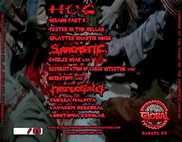 Carnage At The Feast Of The Deformed Undead by HCG / Sarcastic / Necrocefalo back cover